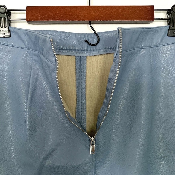 Zara Pastel Blue Faux Leather Mini Skirt - Picture 8 of 8